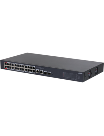 Switch Dahua 24 portas PoE 240W com SFP e gestão Cloud