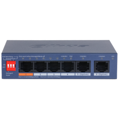 Dahua CS4006-4ET2GT-60 Switch PoE 4x100M 2x1G 60W