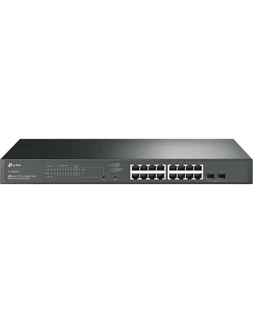 Switch TP-LINK SG2218P 16xPoE 150W L2+ 2xSFP Gestão Omada