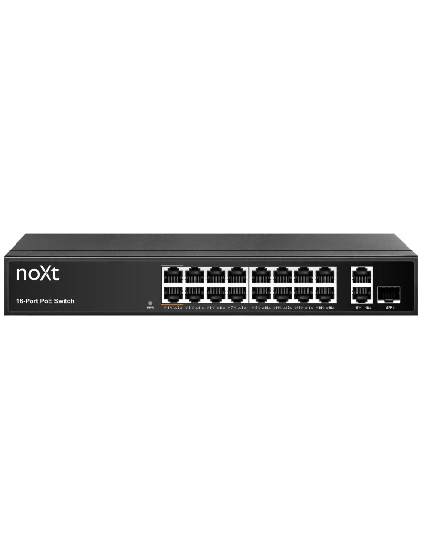 Switch PoE noXt 16P 160W com uplink Gigabit - P16P2UP-160W