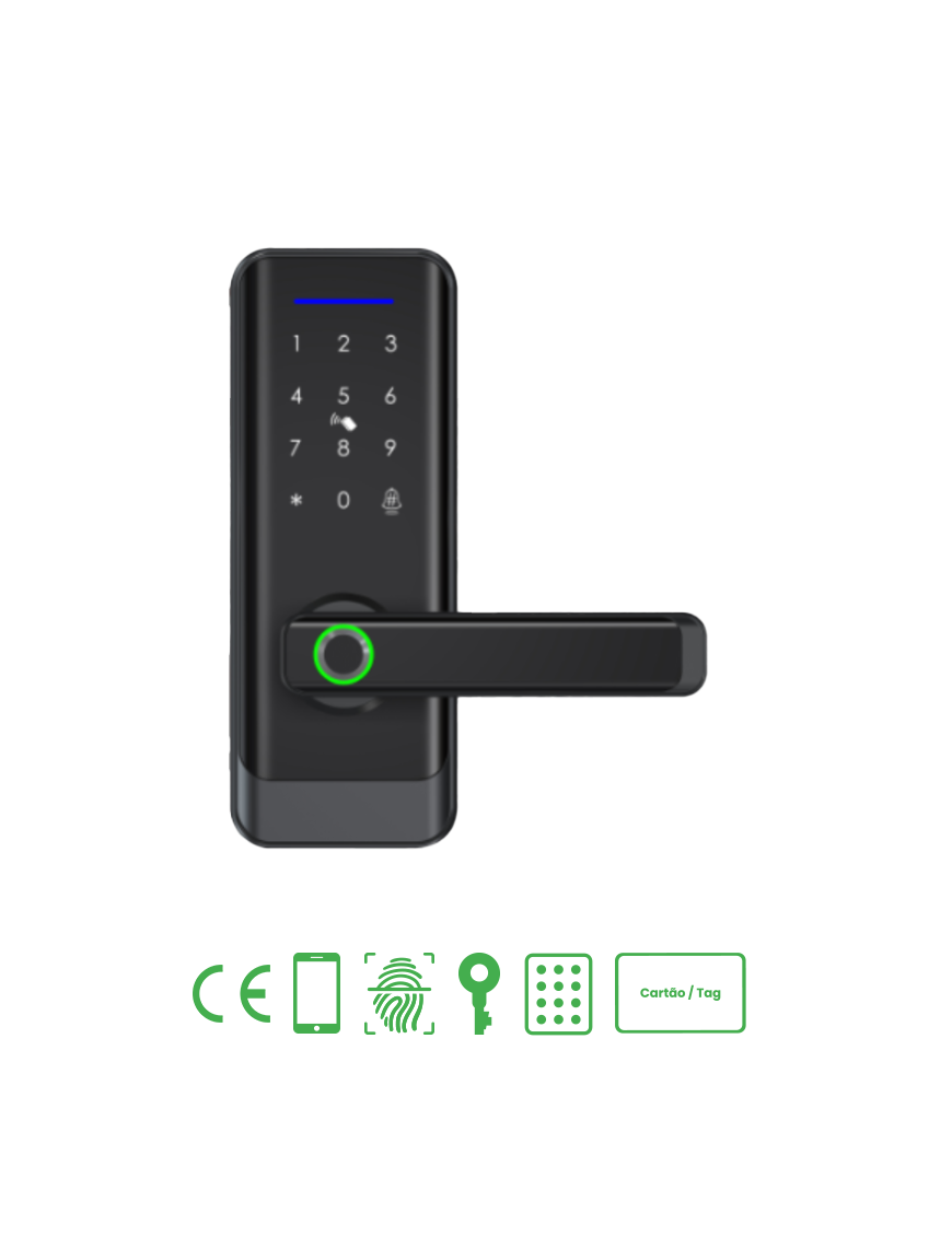 Fechadura Electrónica NOES MX-F233 Bio/RFID/PIN App NOSSSA