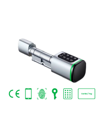 Fechadura Cilindro CINZA NOSSSA com Biometria e RFID | Segurança Avançada