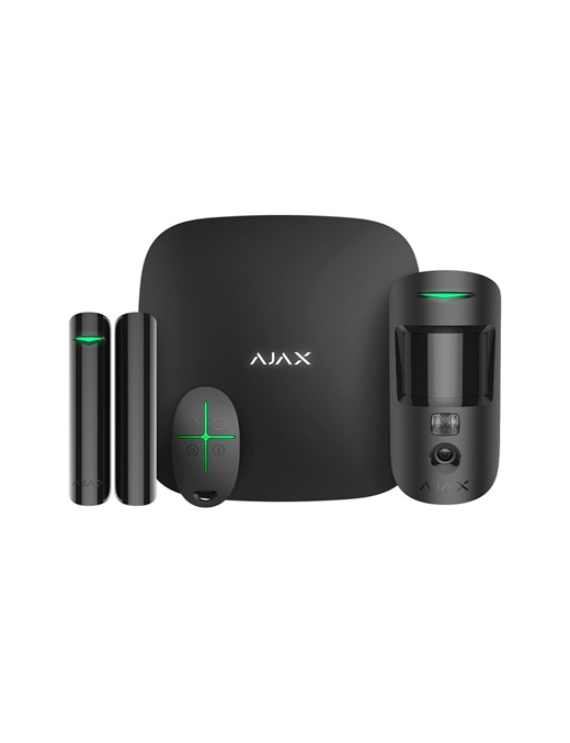 AJAX KIT 4 BLACK Hub2 com Sensores MotionCam, Space e DoorProtect
