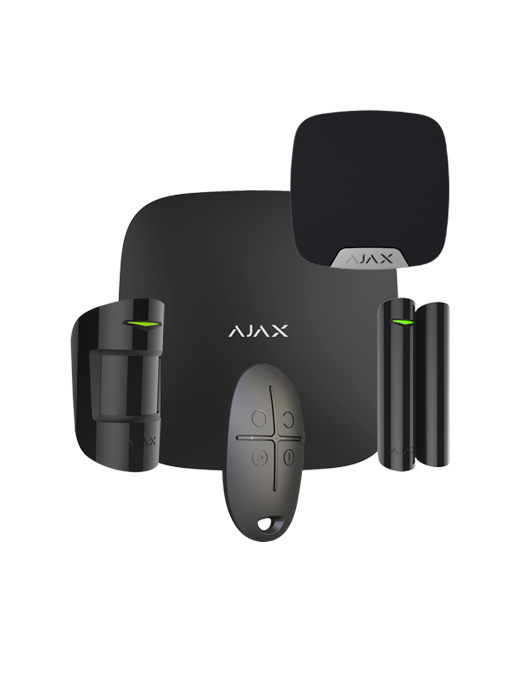 AJAX KIT 2 BLACK - Kit completo com HUB e sensores de segurança