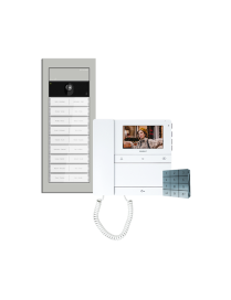 Kit Vídeo 2 Fios 7 Apt. People c/ Punho c/ Código - COMELIT