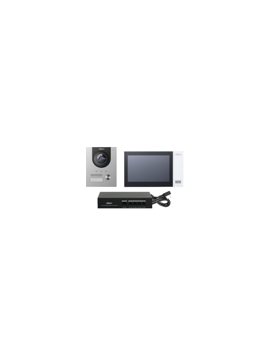 Kit Vídeo Porteiro Dahua KTP01L(S) – Sistema IP PoE com Câmara 2MP e Monitor 7” Tátil