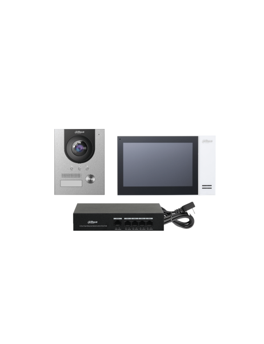 Kit Vídeo Porteiro Dahua KTP01L(S) – Sistema IP PoE com Câmara 2MP e Monitor 7” Tátil