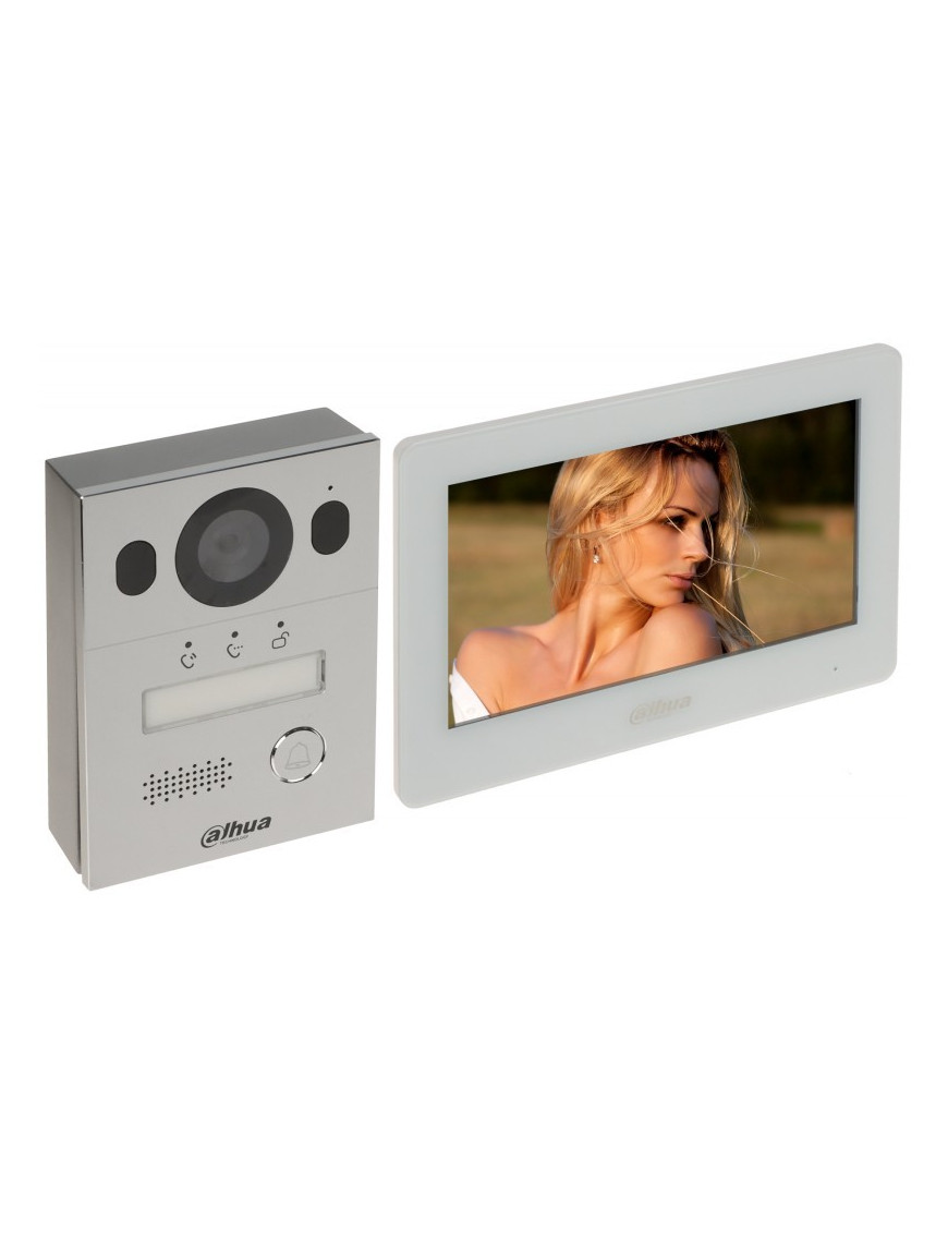 Kit Vídeo Porteiro Dahua EVK111 2 Fios Wi-Fi | Instalação Saliente
